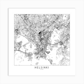 Helsinki Map Line Art Print