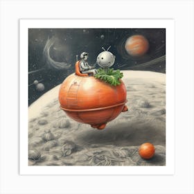 Aliens In Space 1 Art Print