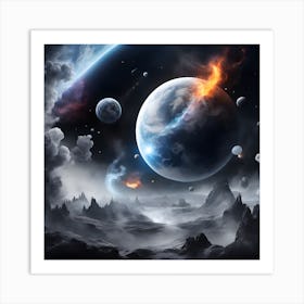 Space Landscape Art Print