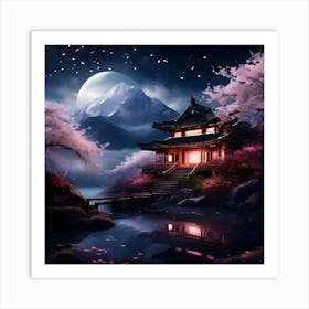 Asian Landscape Wallpaper Art Print