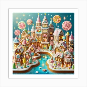 Gingerbread City 5 Art Print