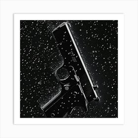 Gun In The Rain Art Print