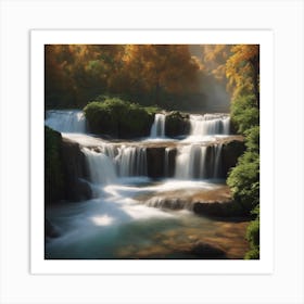 Waterfall - Waterfall Stock Videos & Royalty-Free Footage 4 Art Print