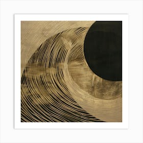 Gold And Black Swirls 2 Art Print