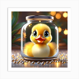 Duck In A Glass Jar 1 Art Print