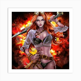 Steampunk Girl Art Print