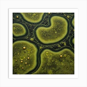 olive gold abstract wave art 30 Art Print