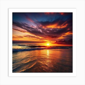 Sunset On The Beach 551 Art Print