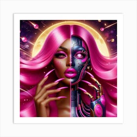 Hot Pink Diva Robot 7 Art Print