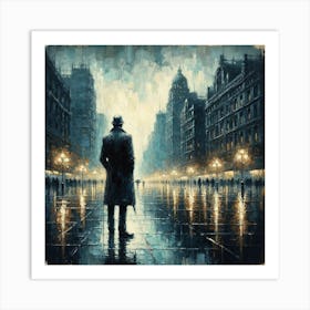 Man In The Rain Art Print