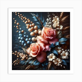 Bouquet Of Roses Art Print