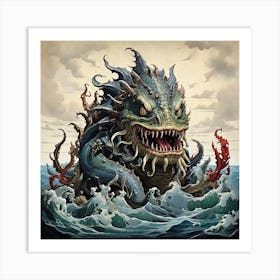 Monster In The Sea Art Print