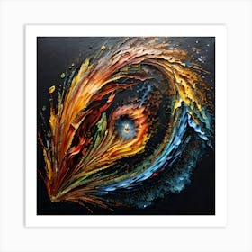 Abstract peacock feather Painting Art Print