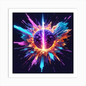 Plasma Explosion Glitch Art 18 Art Print