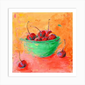 Bowl Of Cherries Art Print