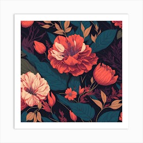 Floral Seamless Pattern Art Print