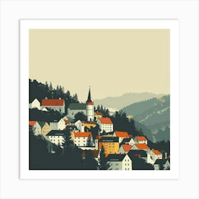 Village In The Mountains Art Print