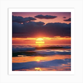 Sunset Over The Ocean 13 Art Print