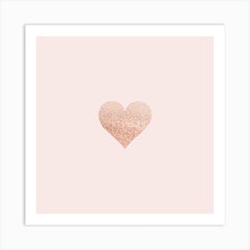Rosegold Heart Blush Square Art Print