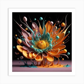 Abstract splash flowers spring 1 Art Print