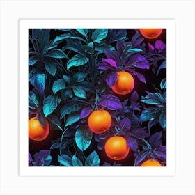 Oranges On A Tree Art Print