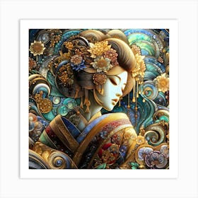 Creativel Geisha Illustration 186 Art Print