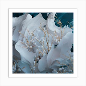 White Flowers 1 Art Print