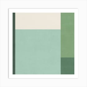 Minimalist Abstract Geometries - Green 01 Art Print