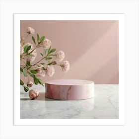 Pink Marble Cake Art Print