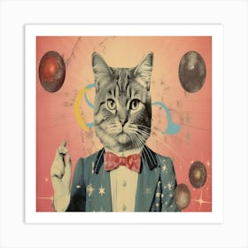 Cat With Balls Art Print