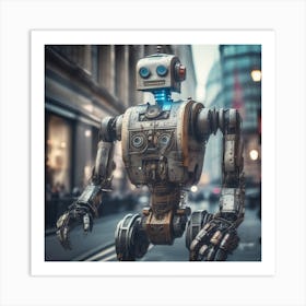 Robot In The City 103 Art Print