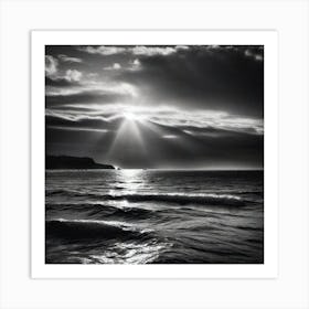 Black And White Seascape 5 Art Print