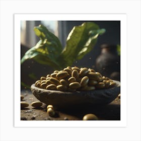 Golden Beans In A Bowl Art Print