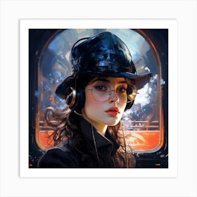 Girl In A Hat Art Print