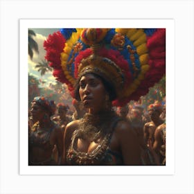 Woman In A Colorful Costume 1 Art Print