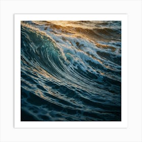 Ocean Waves At Sunset Art Print