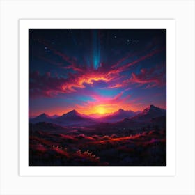 Sunset In The Mountains 21 Art Print