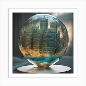 Cityscape In A Glass Ball Art Print