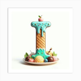 Funny Alpabet - I (IceCream) Art Print