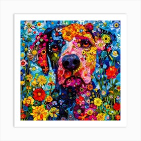 Puppy Loved - Flower Dog Art Print