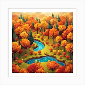 Autumn Forest Landscape Art Print