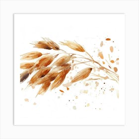 Watercolor Wheat Illustration Art Print