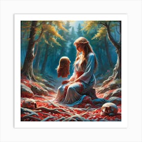 Woman In The Woods 15 Art Print