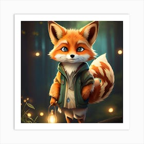 Fox In The Forest Art Print