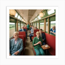 Vintage Train Journey Series: David Hockney Style 6 Art Print