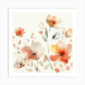 Watercolor Flowers 42 Art Print