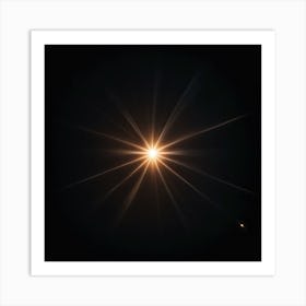 A Beautiful Lens Flare On Deep Black Background 989953451 Art Print