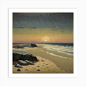 Sunset At The Beach 10 Art Print