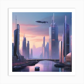 Futuristic Cityscape 1 Art Print