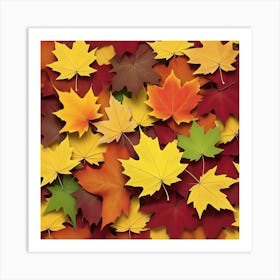 Autumn Leaves Background Art Print